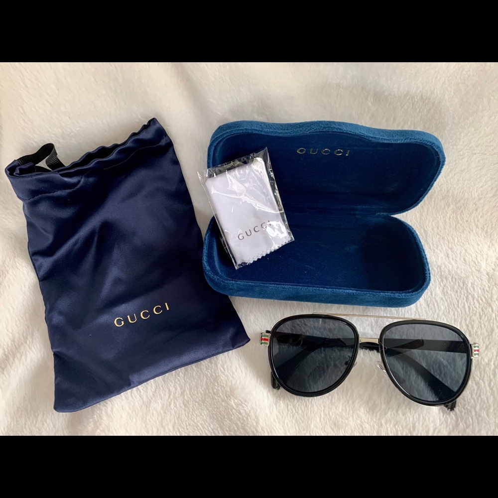 NWOT Gucci Men’s Aviator Sunglasses GG0447S 002